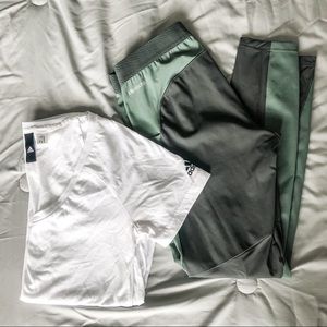 ✨ADIDAS SET✨ Climachill Leggings and V Neck